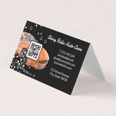 Car Wash and Detailing | Orange Sports Car | Qr Bu