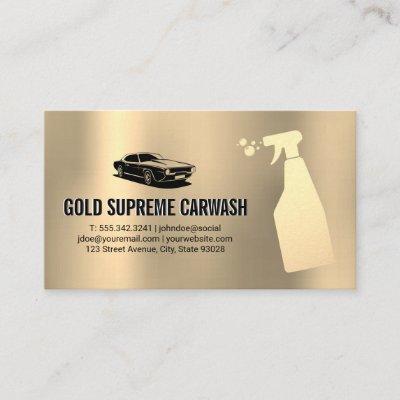 Car Wash Cleaning Service Gold Metallic Background