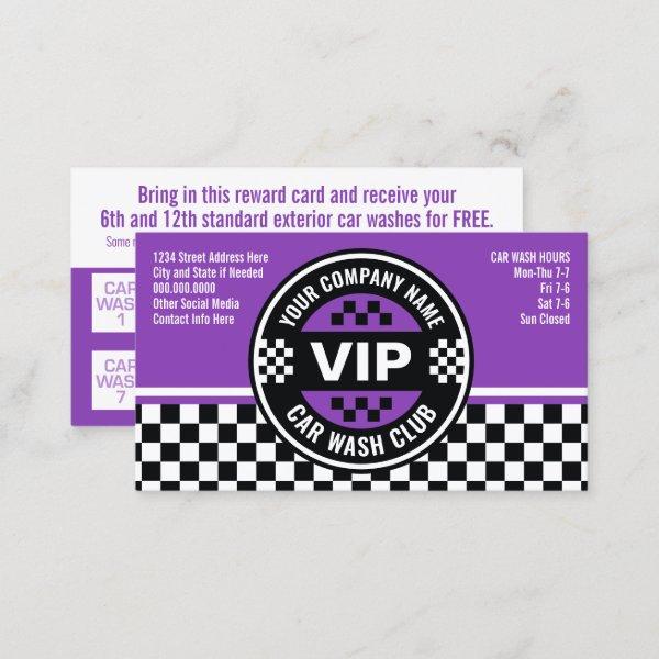 Car Wash Club - Racing Checkered Flag Rewards Discount Card