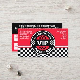 Car Wash Club - Racing Checkered Flag Rewards Discount Card