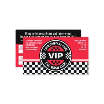 Car Wash Club - Racing Checkered Flag Rewards Discount Card