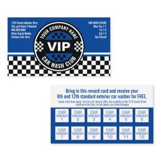 Car Wash Club - Racing Checkered Flag Rewards Discount Card