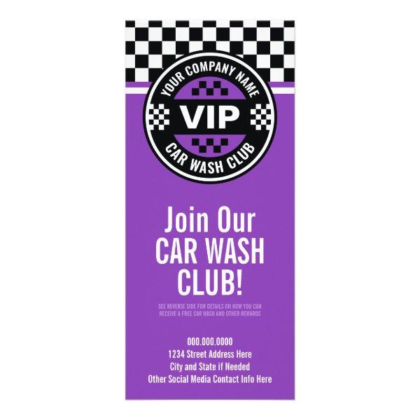 Car Wash Club - Racing Checkered Flag Rewards Rack Card
