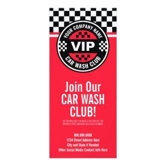 Car Wash Club - Racing Checkered Flag Rewards Rack Card