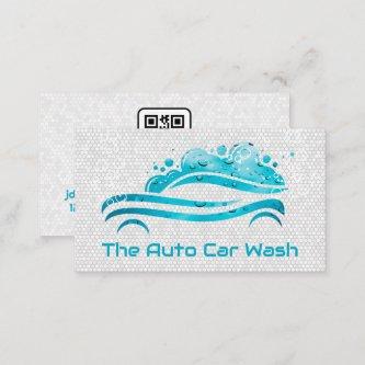 Car Wash Logo Bubbles | Cleaning | QR