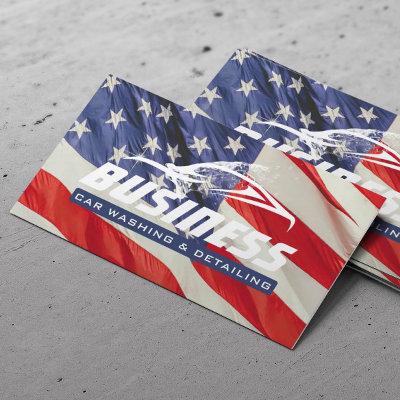 Car Washing Auto Detailing Automotive US Flag