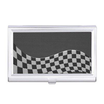 Carbon Fiber Style Checkered Racing Flag Wave  Case