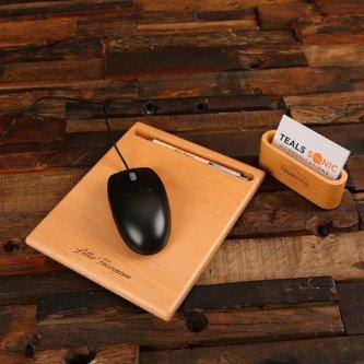 Card Holder and Pen with Engraved Mouse Pad