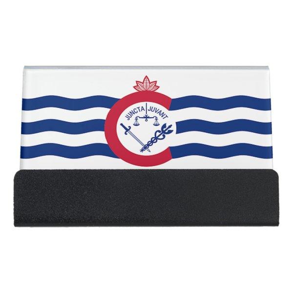 Card Holder with flag of Cincinnati City, USA