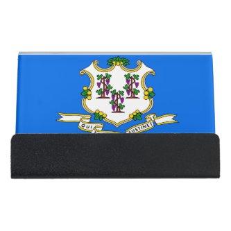 Card Holder with flag of Connecticut State, USA