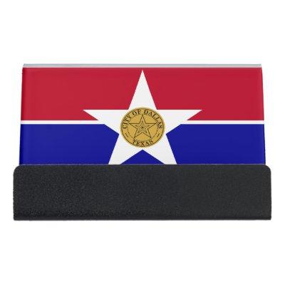 Card Holder with flag of Dallas City, USA