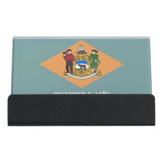 Card Holder with flag of Delaware State, USA