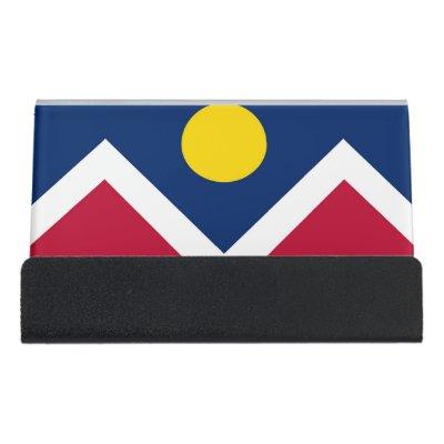 Card Holder with flag of Denver City, USA