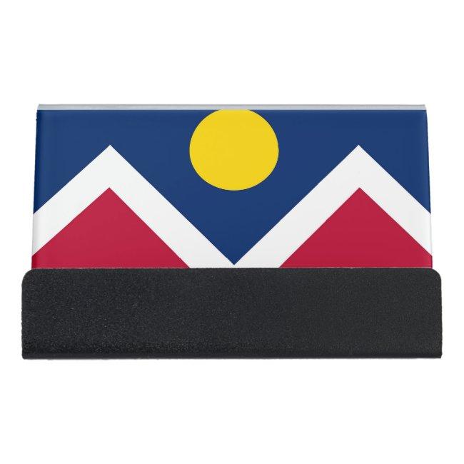 Card Holder with flag of Denver City, USA