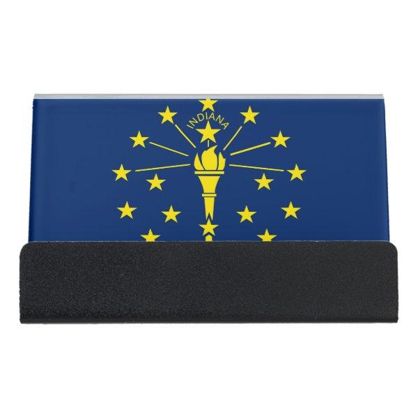 Card Holder with flag of Indiana State, USA