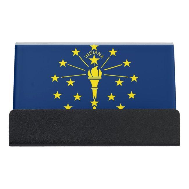 Card Holder with flag of Indiana State, USA