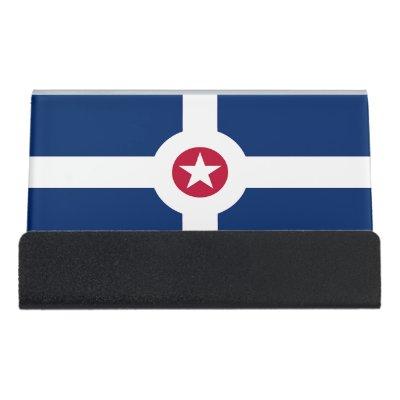Card Holder with flag of Indianapolis City, USA