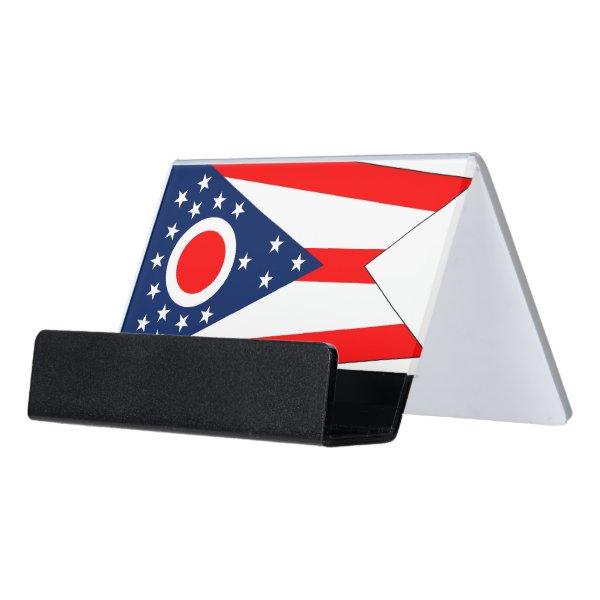 Card Holder with flag of Ohio State, USA