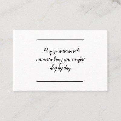 Card insert - Sympathy - Condolence