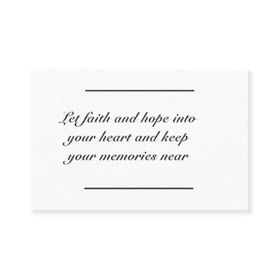 Card insert - Sympathy - Condolence 2