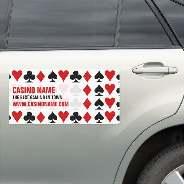 Card Suits, Casino, Gaming Industry Car Magnet
