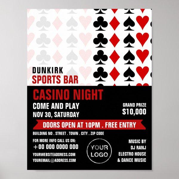 Card Suits, Casino Night, Gaming Industry Poster