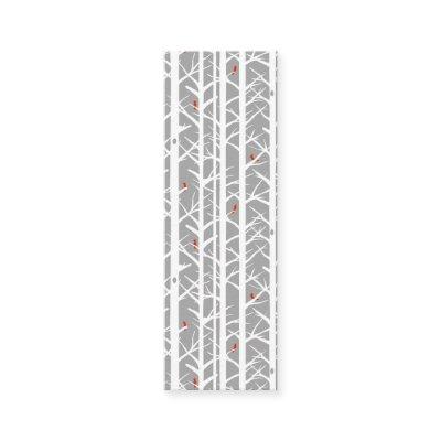 Cardinals in the Birch Trees Light Gray Bookmark Mini