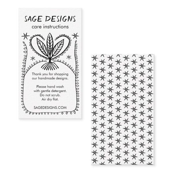 CARE INSTRUCTIONS Boho Whimsical Line Art