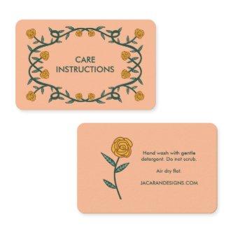 CARE INSTRUCTIONS Chic Elegant Rose Frame Floral