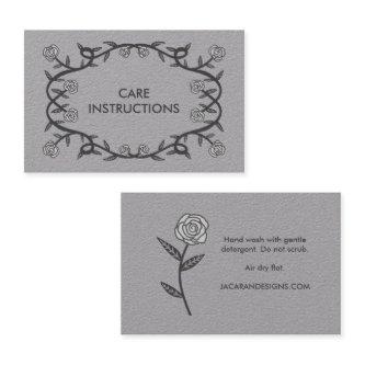 CARE INSTRUCTIONS Chic Elegant Rose Frame Floral