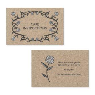 CARE INSTRUCTIONS Chic Elegant Rose Frame Floral