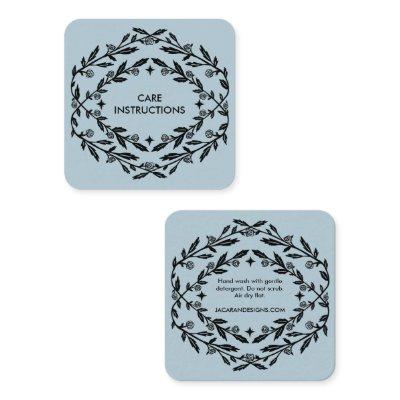 CARE INSTRUCTIONS Chic Elegant Rose Frame Floral Square