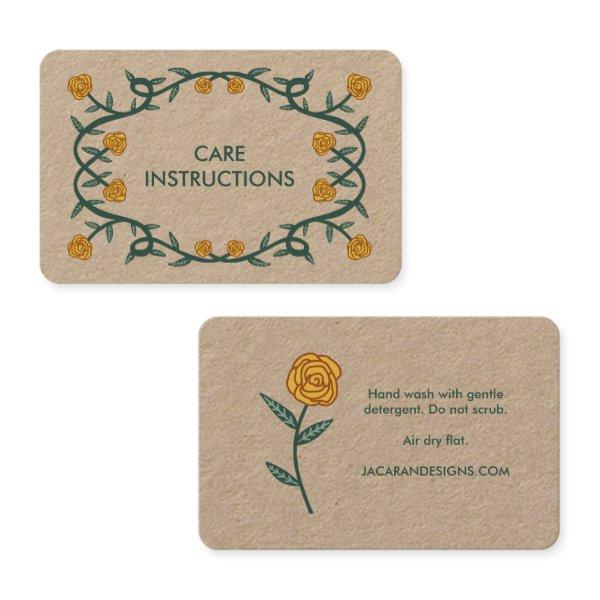 CARE INSTRUCTIONS Chic Elegant Rose Frame KRAFT