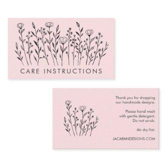 CARE INSTRUCTIONS Chic Elegant Wildflower Blush