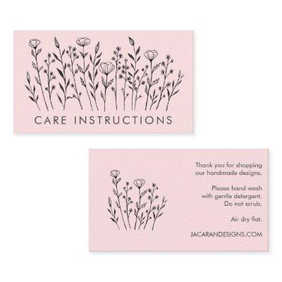 CARE INSTRUCTIONS Chic Elegant Wildflower Blush