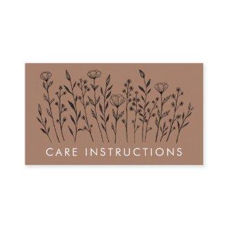 CARE INSTRUCTIONS Chic Elegant Wildflower Mocha