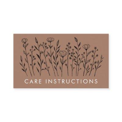 CARE INSTRUCTIONS Chic Elegant Wildflower Mocha