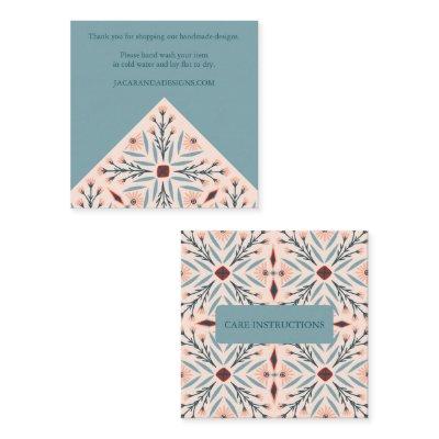 CARE INSTRUCTIONS Elegant Floral Tiles Geometric Square