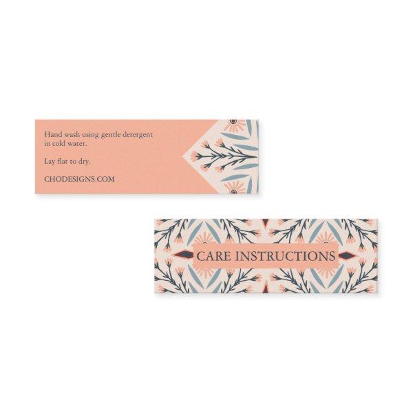 Care INSTRUCTIONS Elegant Floral Tiles Pink  Mini