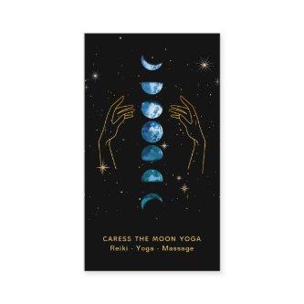 *~* Caress Moon Blue Teal Phases + Hands Star