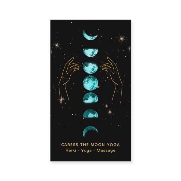 *~* Caress Moon Turquoise Blue Phases + Hands Star