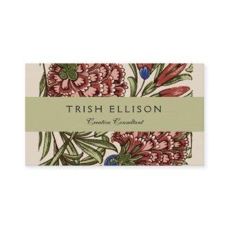 Carnation Flower Tile Antique Rustic Art