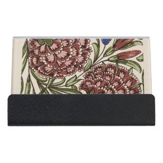 Carnation Flower Tile Antique Rustic Art Desk  Holder