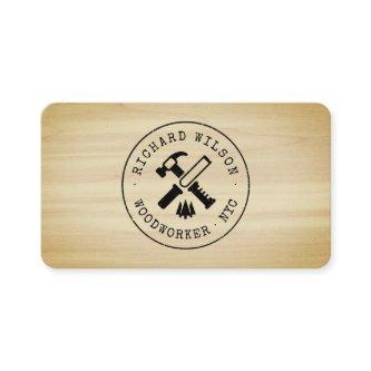 Carpenter logo rustic wood grain look professional