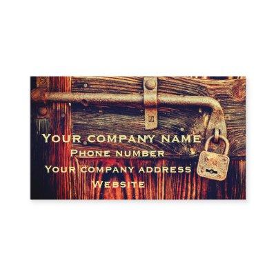Carpenter Rustic wood antique brass lock