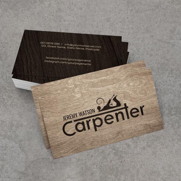 Carpenter services cool logo text with planer