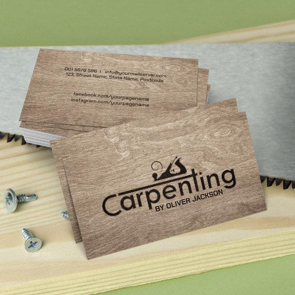 Carpenter services cool logo text with planer