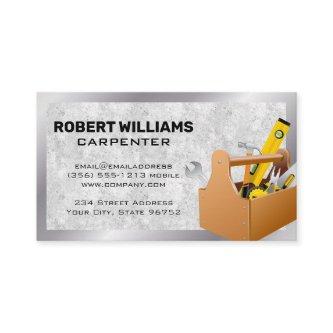 Carpentry Tool Box | Silver Metallic Border