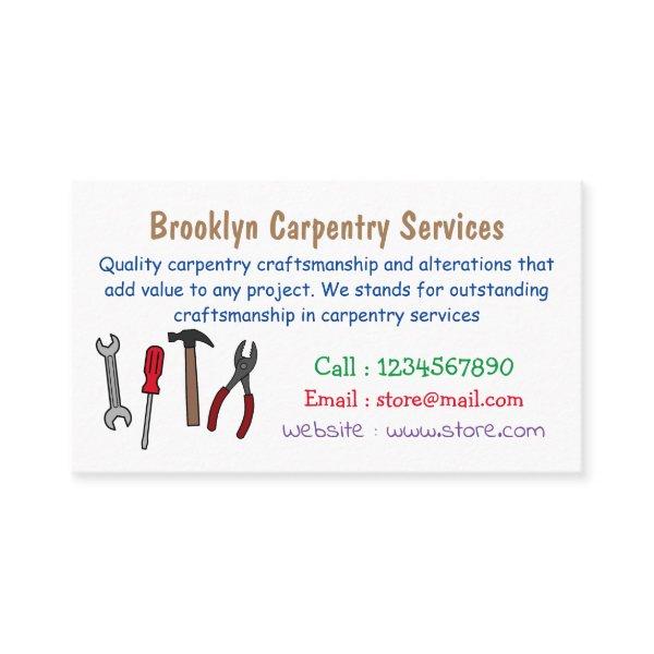 Carpentry tools cartoon illustration
