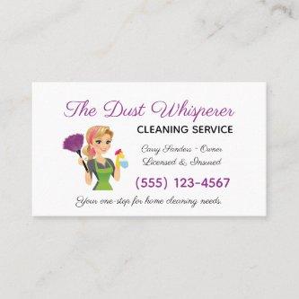 Cartoon Blonde Maid House Cleaning Service
